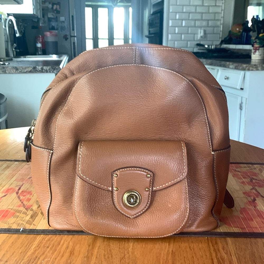 Lauren Ralph Lauren Brown Leather Backpack